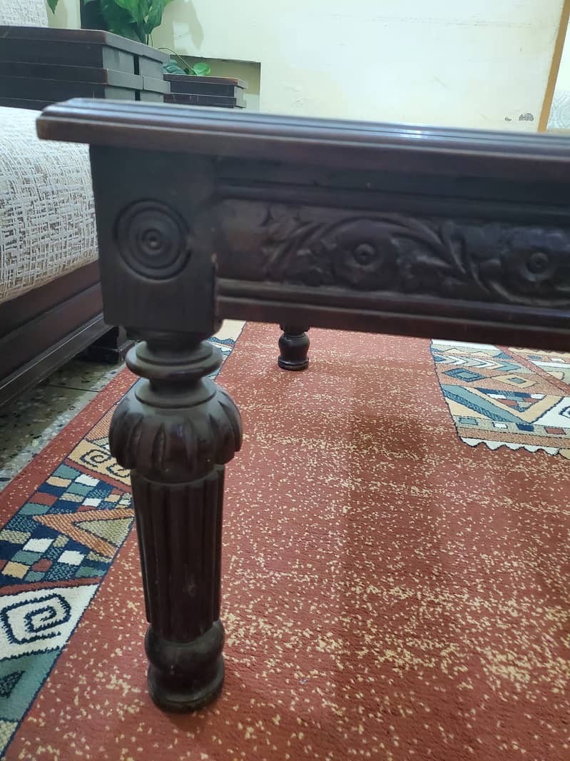 Center Table//Wooden TAble (Top Glass) // Table For Sale 1