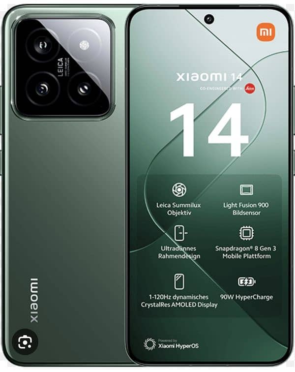 Immaculate Xiaomi 14 Jade Green almost 8 months warranty 12/512 gb 0