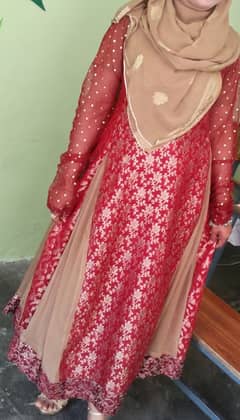 georgette and banarasi long maxi