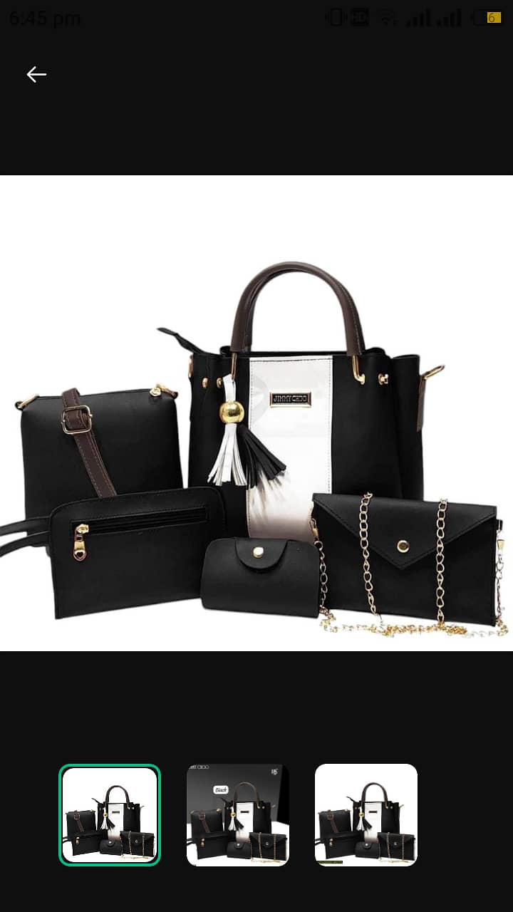 5 PCs leather bags set, women's 4