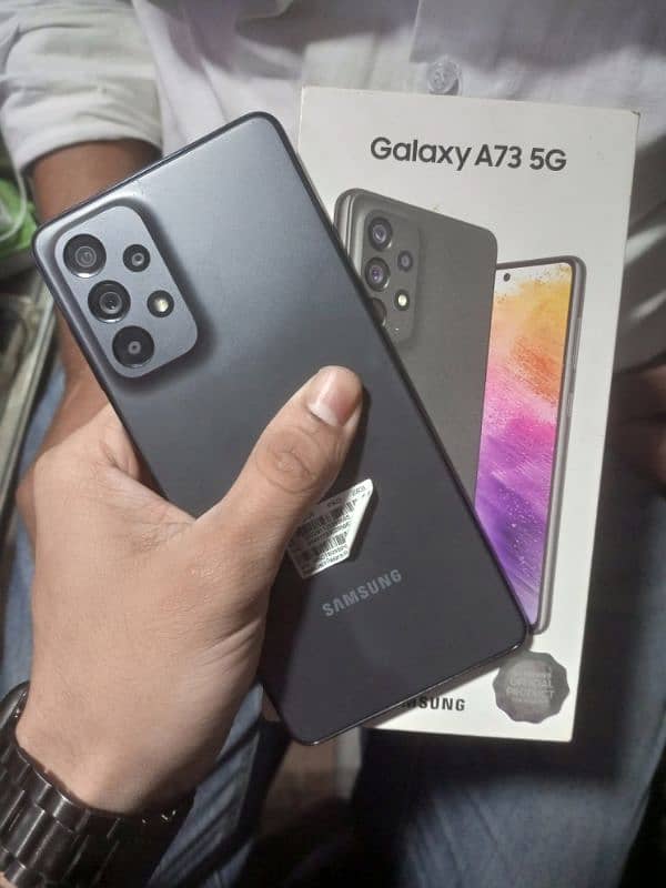 Samsung A73 5g New conditon 8GB 256GB complete saman Pta aproved 0