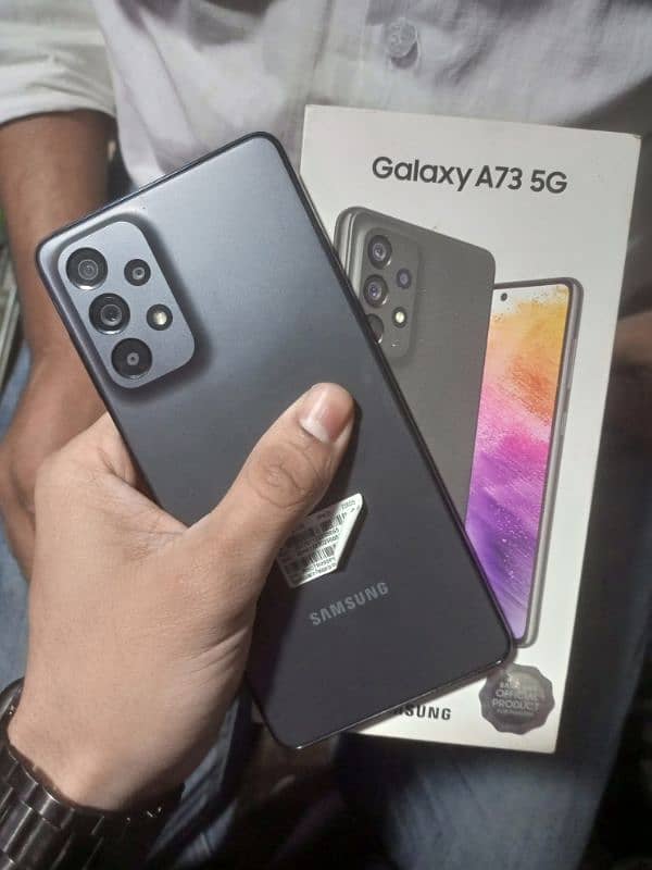 Samsung A73 5g New conditon 8GB 256GB complete saman Pta aproved 1