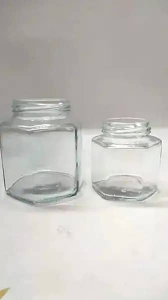 Glass Jars|Protine Glass Bottles|Square Glass Jar|Hexagon Jar 4