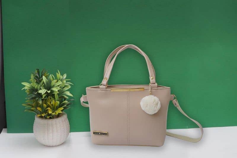 Women PU leather plain handbag 4