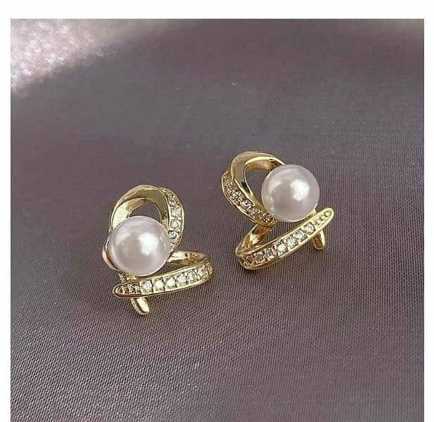 cute heart and pearl earrings 1