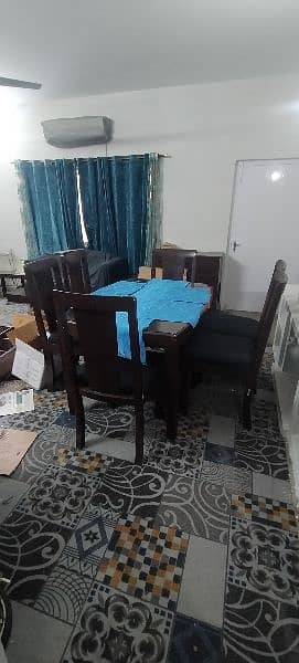 Wooden Dinning table along 6 Chairs 2