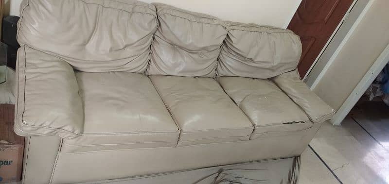 Leather Sofa Set + Center Table + Side Tables 0