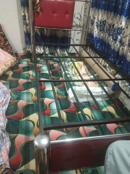 2 single bed without sheet and matress good condition 1