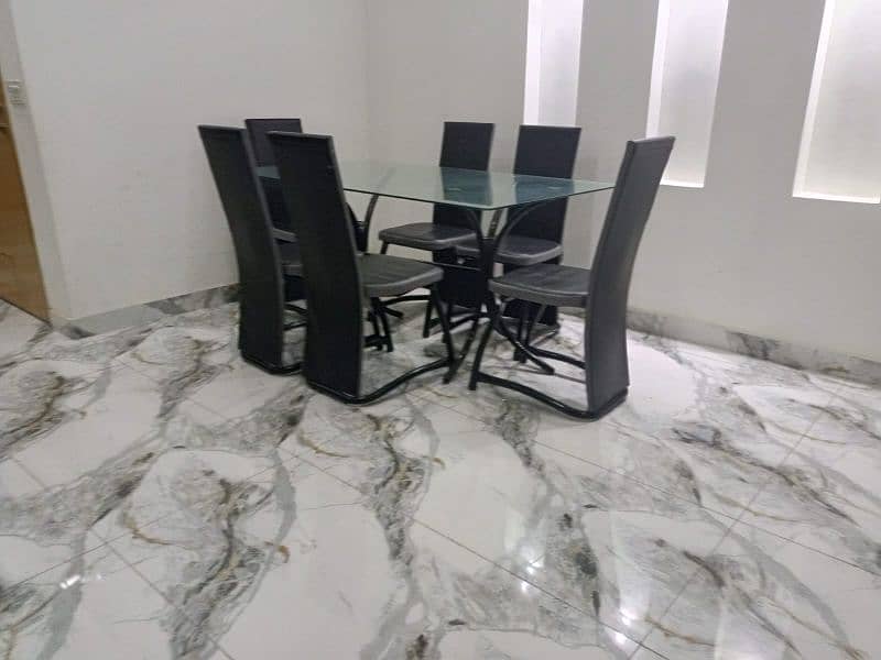 Glass Dining Table with 6 Chairs 2