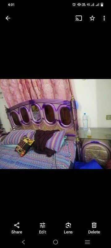 double bed set. king size. wooden material 0