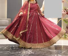 SAIRA RIZWAN RAW SILK MIRROR WORK LEHNGA CHOLI