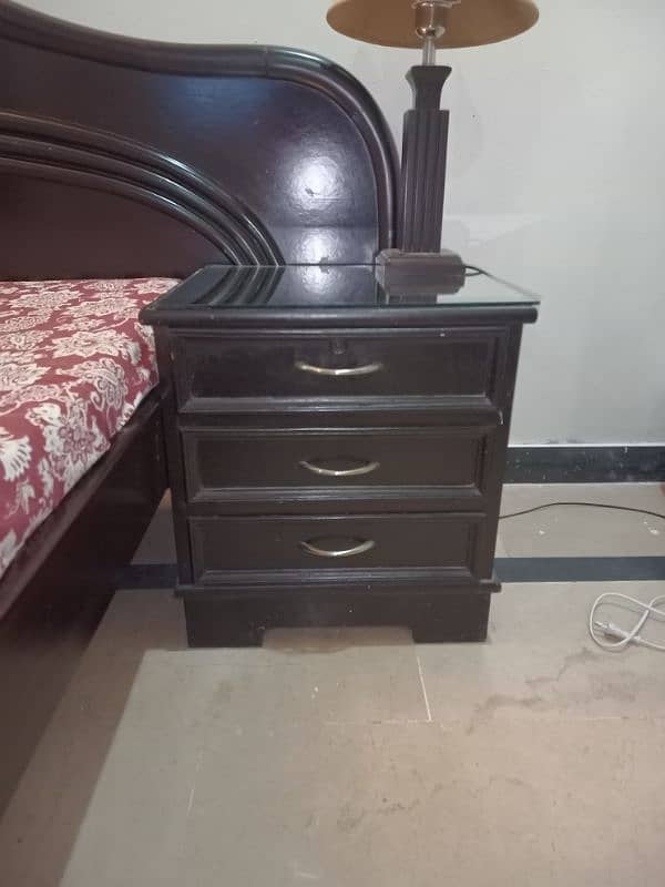 Wooden bed with dresser 3