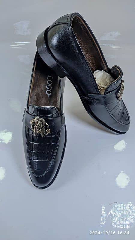 men cow leather formal loafers 1