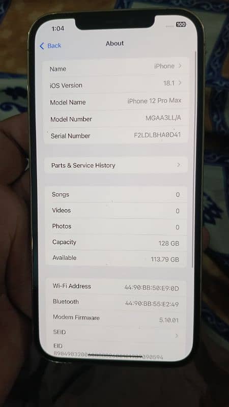 iphone 12pro max 128gb approved 2