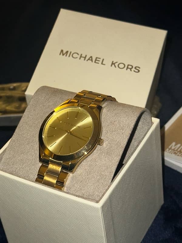 Michael Kors Gold Watch + Free Mens Wristwatch 0