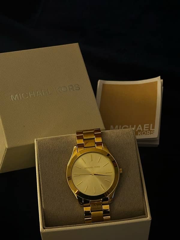 Michael Kors Gold Watch + Free Mens Wristwatch 3