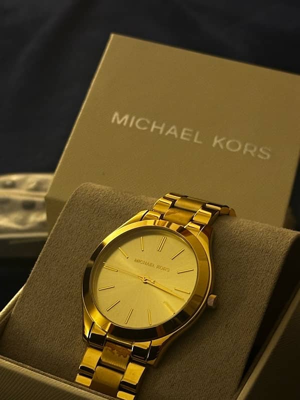 Michael Kors Gold Watch + Free Mens Wristwatch 5