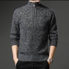 Fleece Knitted Half Zip Sweater