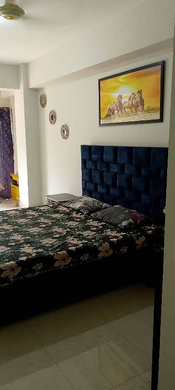 double bed with mattress nd side tables  nd dressing for sale 0