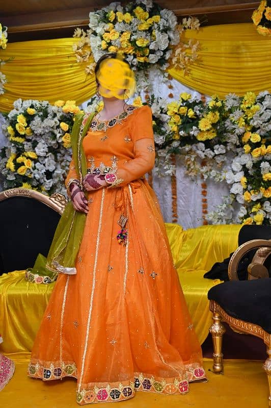 mehndi lehnga orange 1