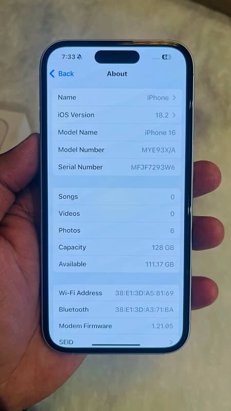 iphone16 128gb PTA Approved with Box 5