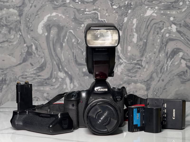 Canon 6D with Accessories | Body Grip, Lens, Flash, Batteries 2