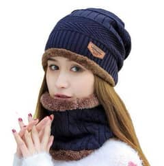 BEANIE WOOL CAP WITH NECK WARMER