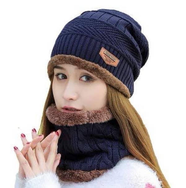 BEANIE WOOL CAP WITH NECK WARMER 0