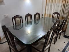 Antique solid wood 8 person dining table