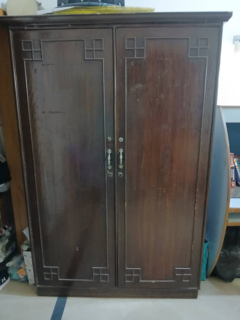 Antique solid wardrobe 2 sides one hanging one storage 0