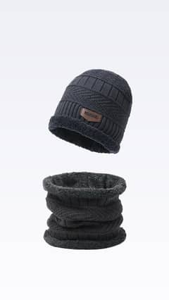 1pcs Wool Beanie And Neck Warmer