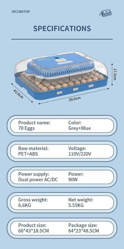 Wonegg 70 eggs High Quality Incubator 2