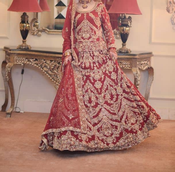 bridal lehnga on pure crinkle chiffon 0