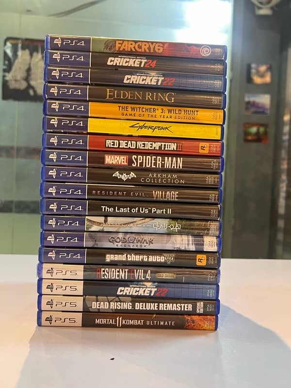 God Of war,Elden Ring,Cricket 24,cyberpunk Ps4 Ps5 Games 1