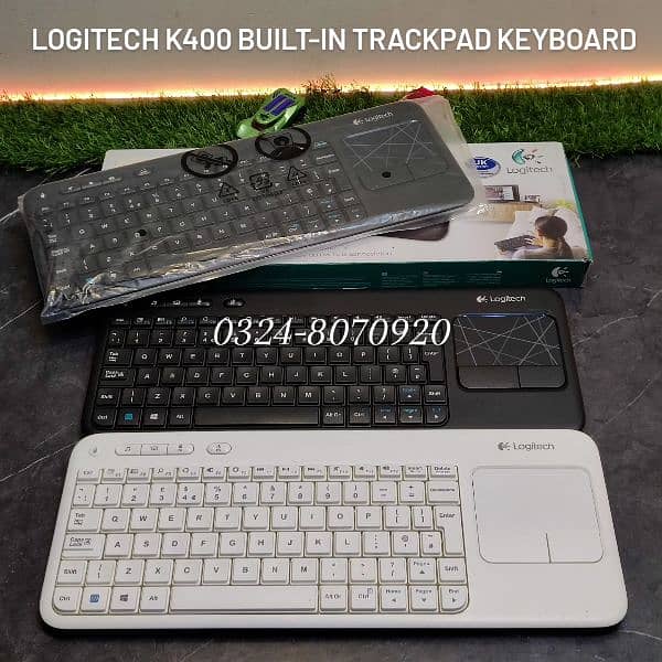 Logitech k400 Wireless touch Keyboard mousepad Trackpad Smart Tv Led 2 2