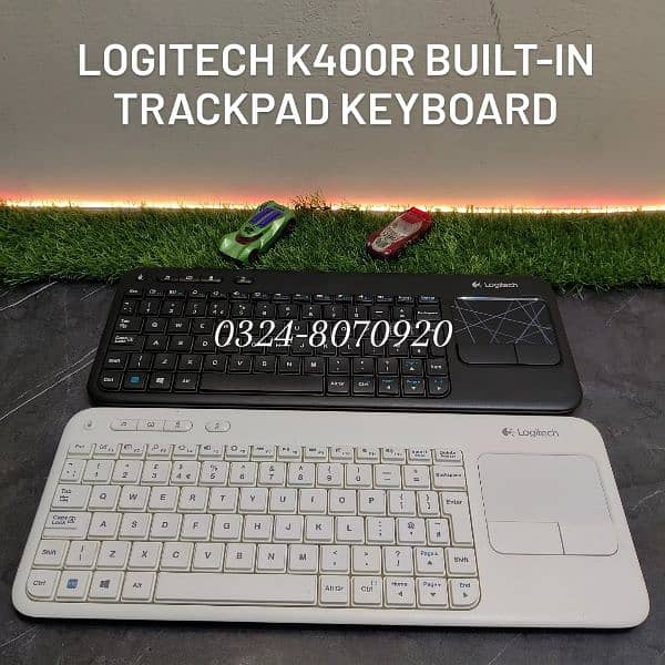 Logitech k400 Wireless touch Keyboard mousepad Trackpad Smart Tv Led 2 3