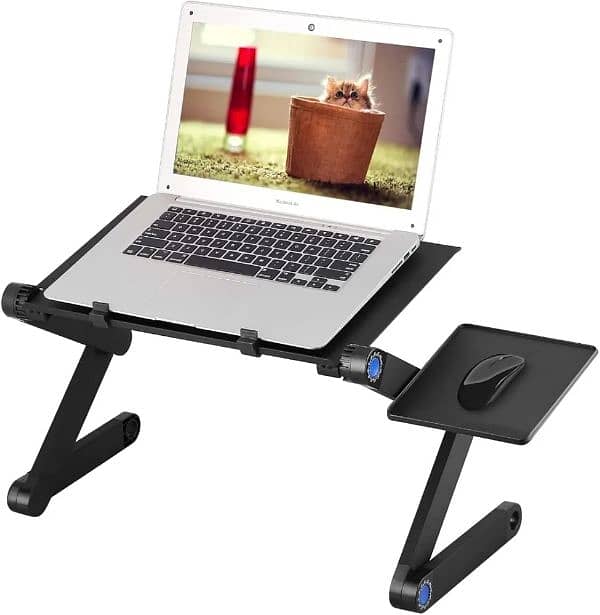 Laptop Stand, Adjustable Folding Desk Riser with Mouse Pad,cooling fan 1