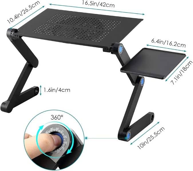 Laptop Stand, Adjustable Folding Desk Riser with Mouse Pad,cooling fan 5