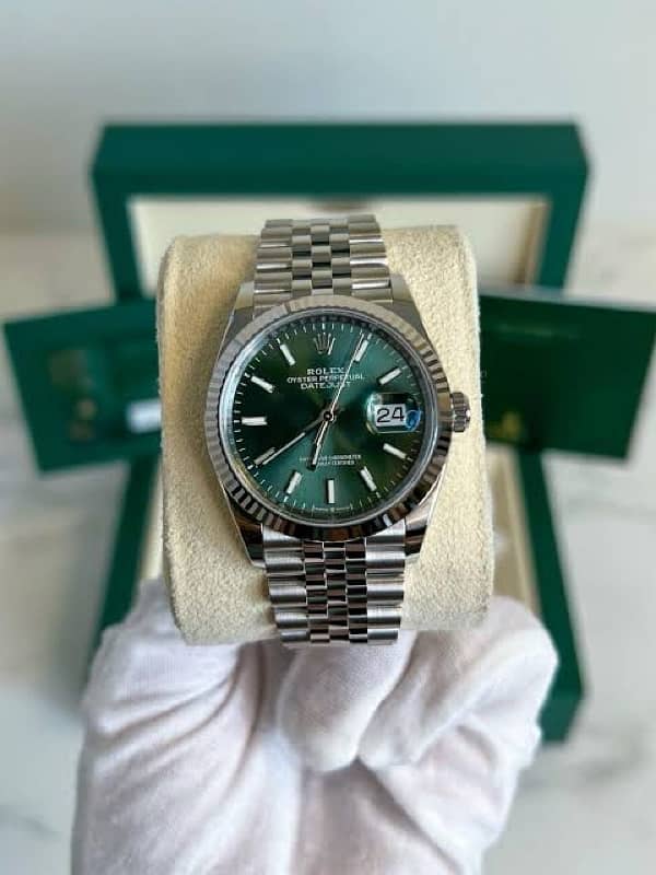 Rolex datejust mint green dile  FLUTED/Jublee 3