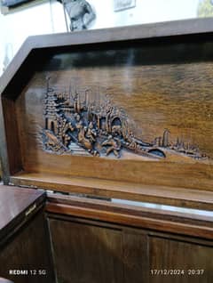 Carved Wood Bar Cabinet