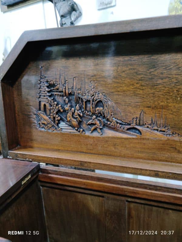 Carved Wood Bar Cabinet 0