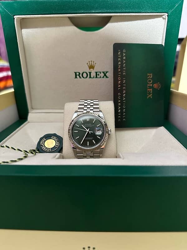 Rolex datejust mint green dile  FLUTED/Jublee 10