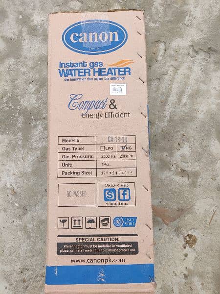 CANON Instant Gas Water Heater Gas Geyser 18-DD 1