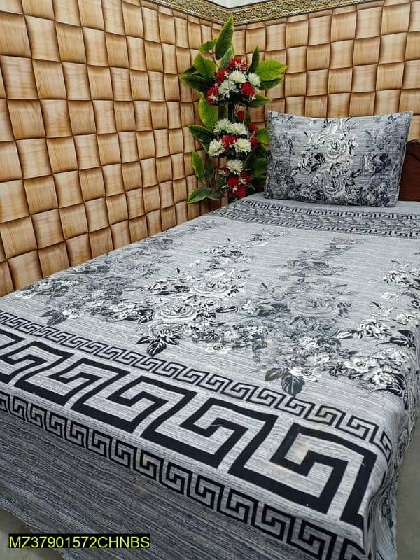 2pcs cotton printed single bedsheet 1