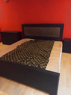 matte black bed set with mattress