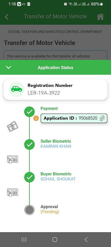 Transfer of vehicle/ Excise and Taxation 6