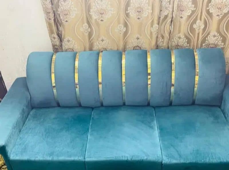 6 seater brass Welvet sofa set New Design for sale 1