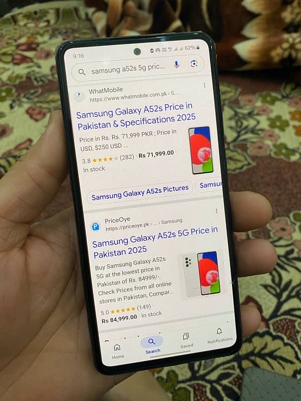 Samsung A52s 5G 8/128 pta approved urgent sale price km he lagai hai 1