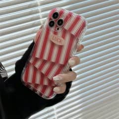 iPhone Protection Mobile Phone Cover/Unique 3D Red and white Stripes