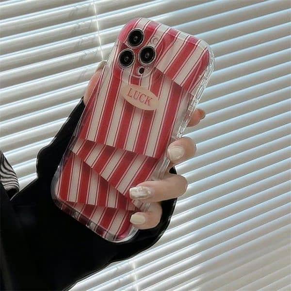 iPhone Protection Mobile Phone Cover/Unique 3D Red and white Stripes 0